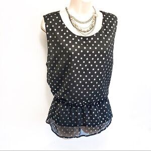 Valerie Stevens Sleeveless Black/Silver Top Sz XL